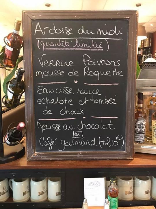 L’ardoise du midi à 15€50.