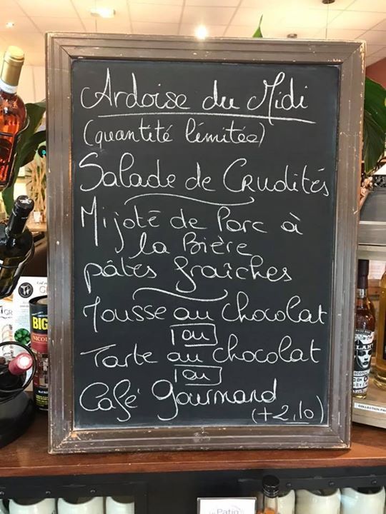 Ardoise du midi à 15 € 50