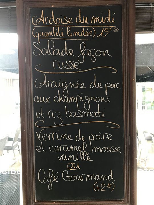 L’ardoise du midi à 15€50.