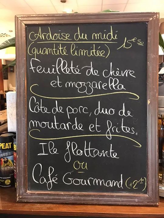 L’ardoise du midi à 15€50.