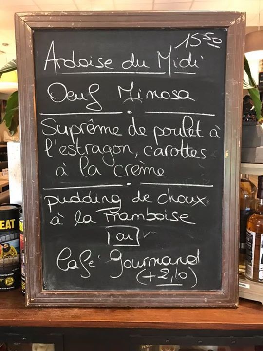 L’ardoise du midi à 15€50.