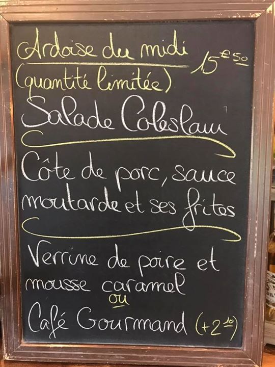 L’ardoise du midi à 15€50