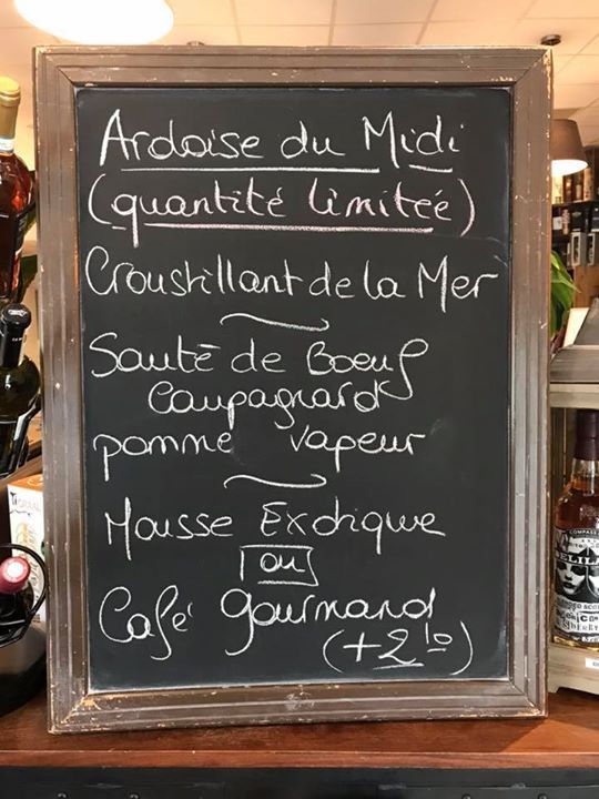 L’ardoise du midi à 15€50