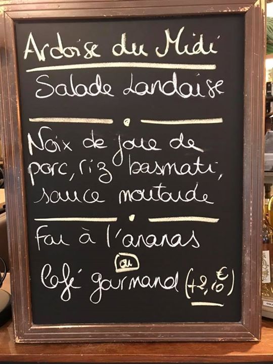 L’ardoise du midi à 15€50.