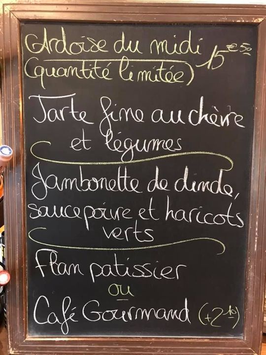 L’ardoise du midi à 15€50