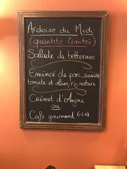 Ardoise du midi à 15€50