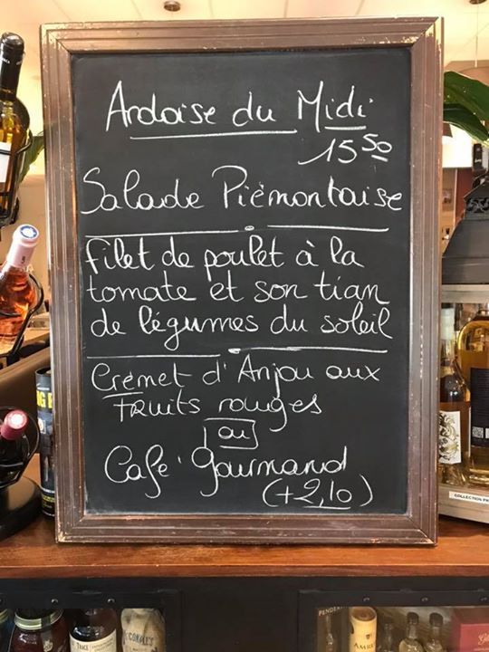 L’ardoise du midi à 15€50.