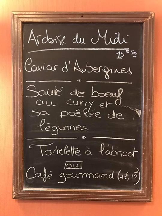 L’ardoise du midi à 15€50.