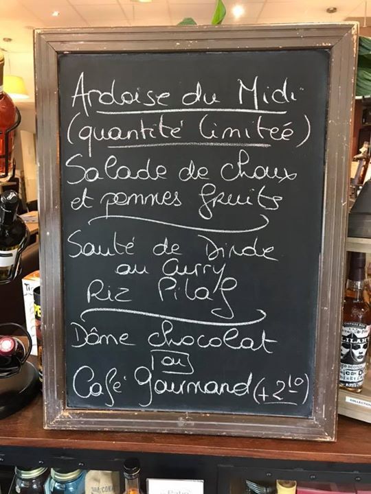 Ardoise du midi 15€50