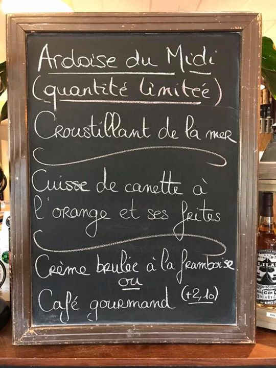 L’ardoise du midi à 15€50.