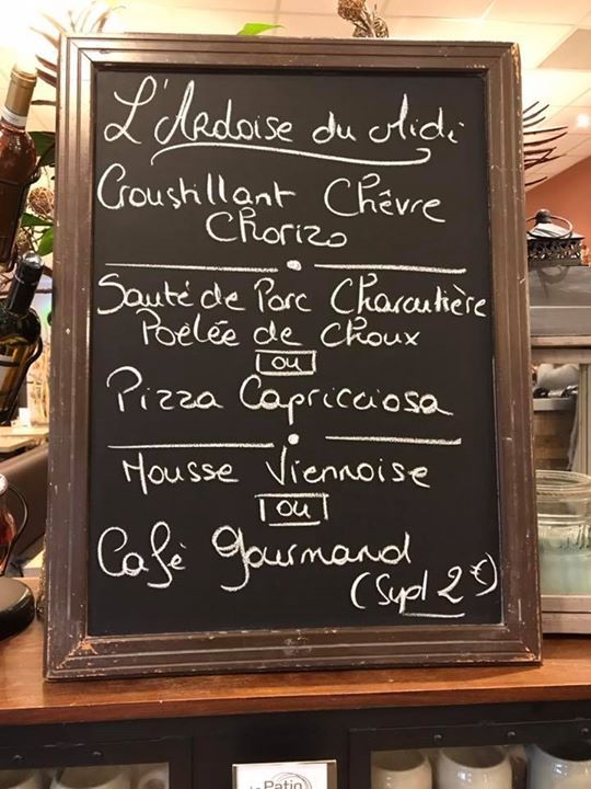 Le chef vous propose ce midi à 