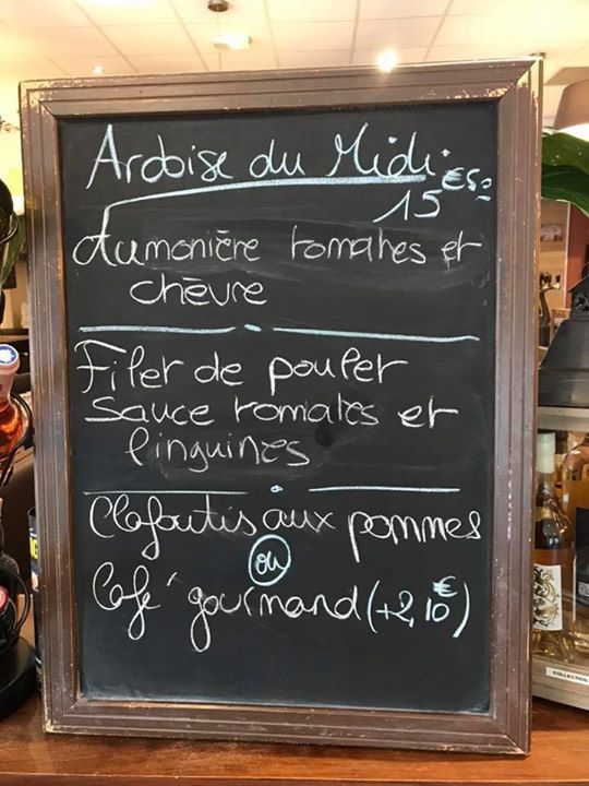 L’ardoise du Midi à 15€50